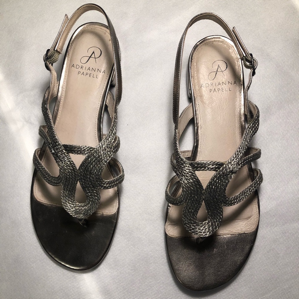 Adrianna Papell Silver-tone Sandals.